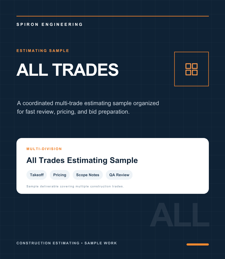 All Trades Estimating Sample