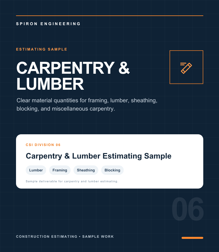 Carpentry & Lumber Estimating Sample