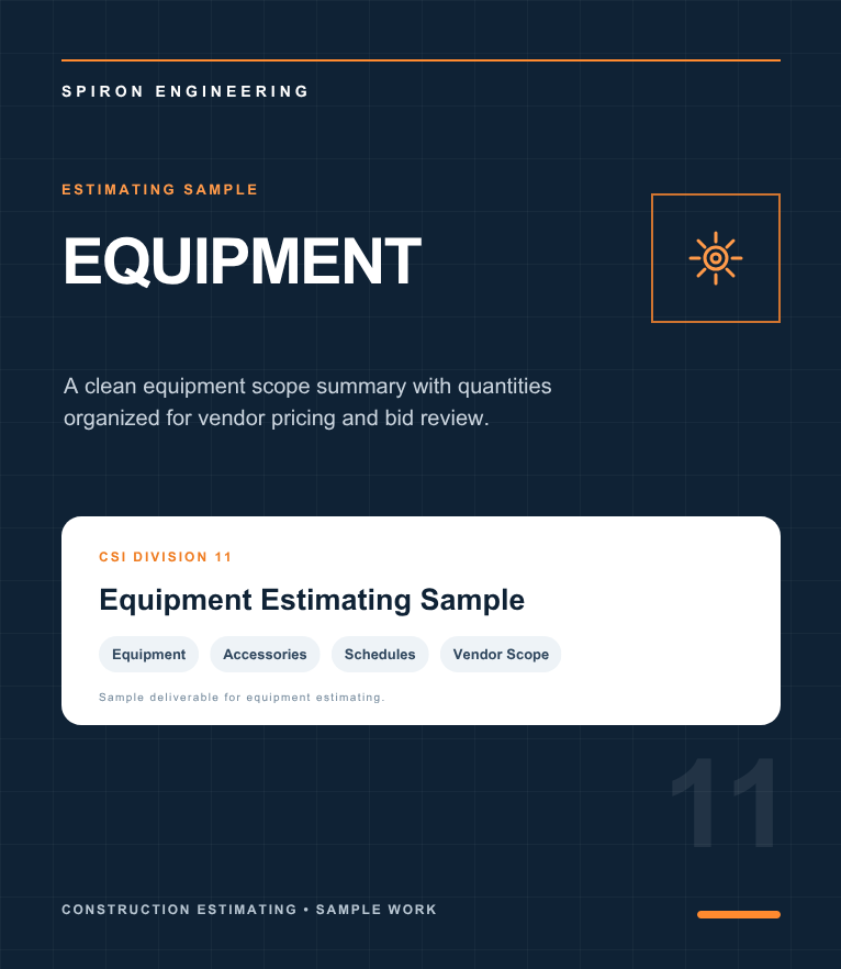 Equipment Estimating Sample
