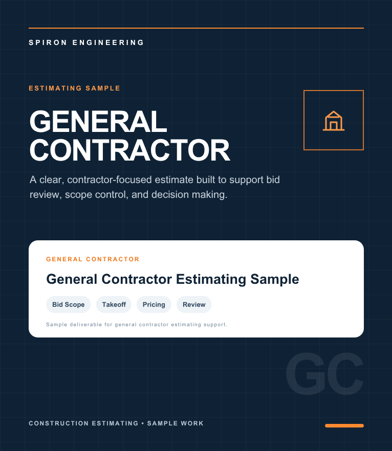 General Contractor Estimating Sample