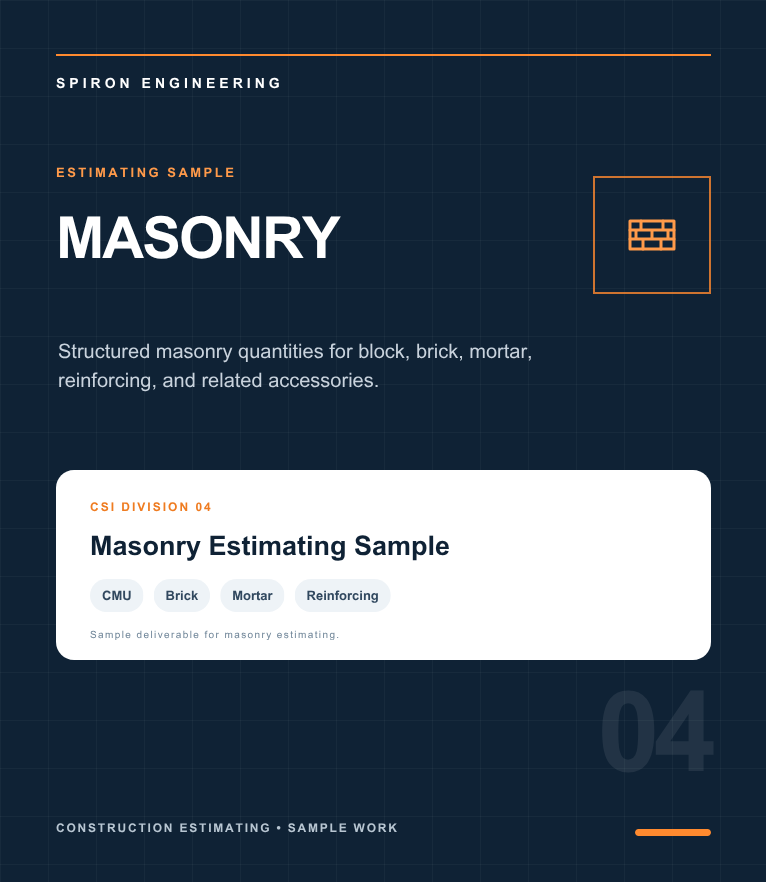 Masonry Estimating Sample
