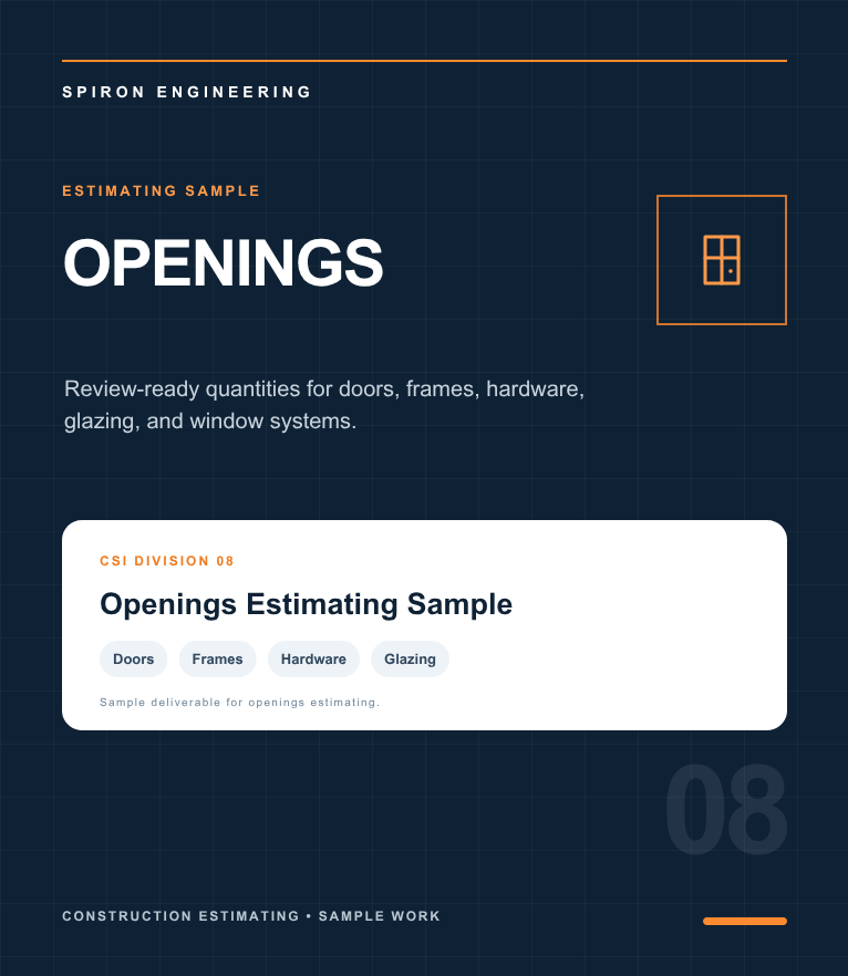 Openings Estimating Sample