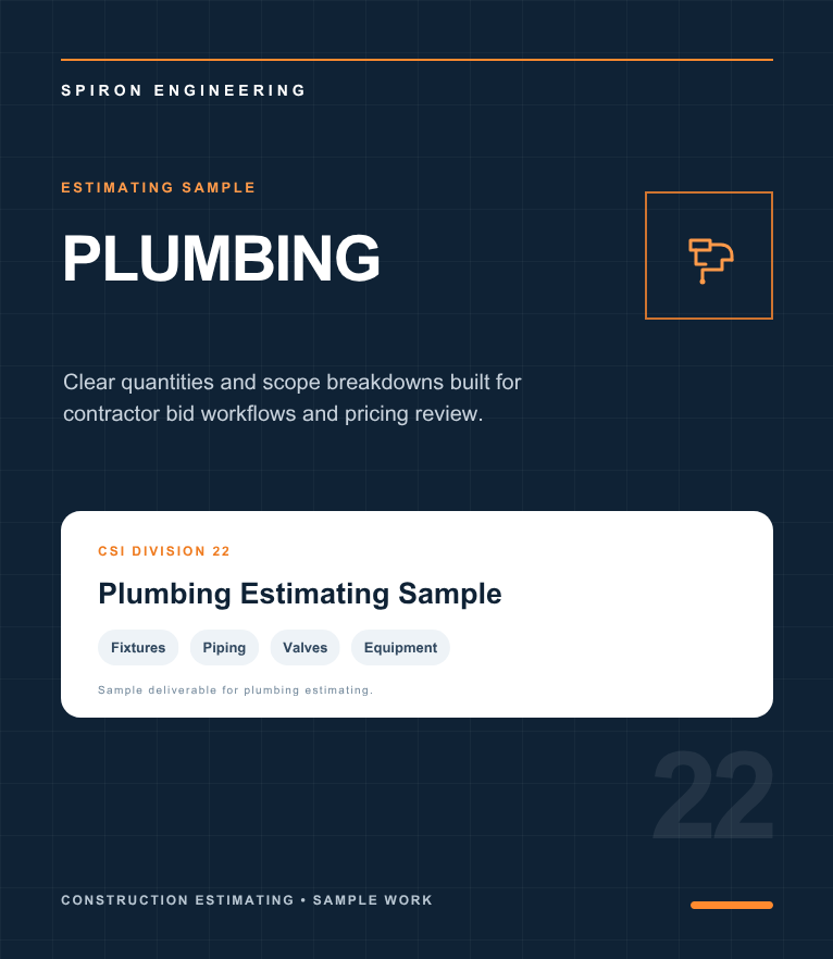 Plumbing Estimating Sample